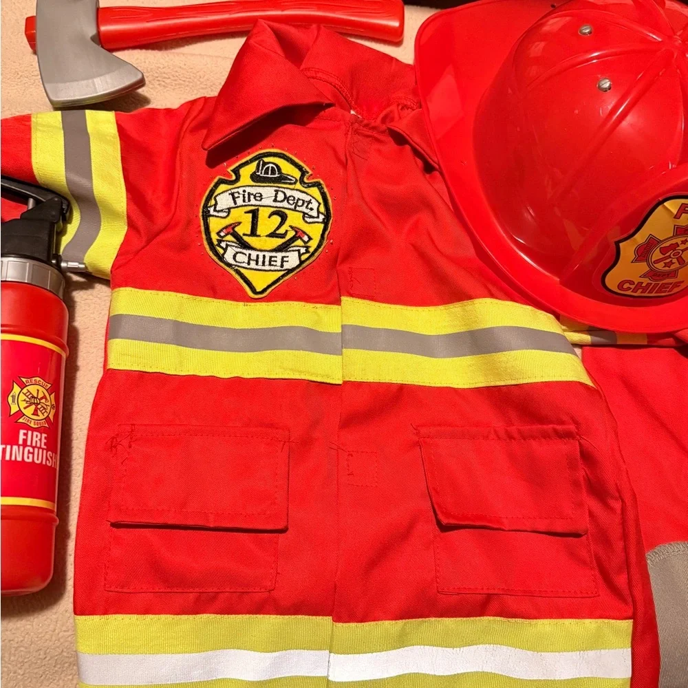 Kids Firefighter Costume Set with Accessories 2-3T - Picture 2 of 3